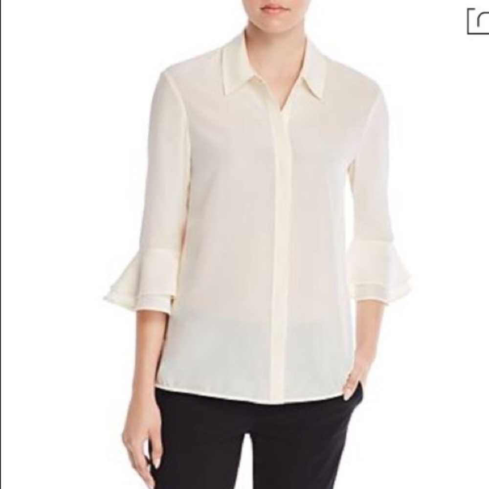 NWT Tory Burch Arianne Tiered Bell-Sleeve Silk Blouse